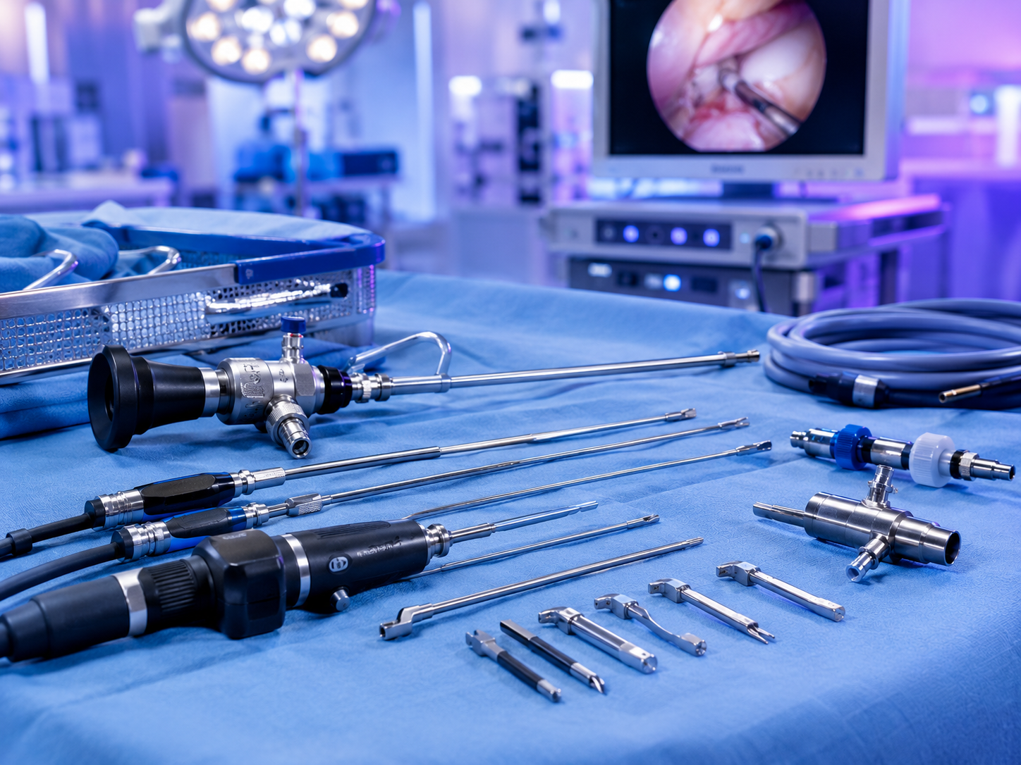 Knee arthroscopy instruments and camera system