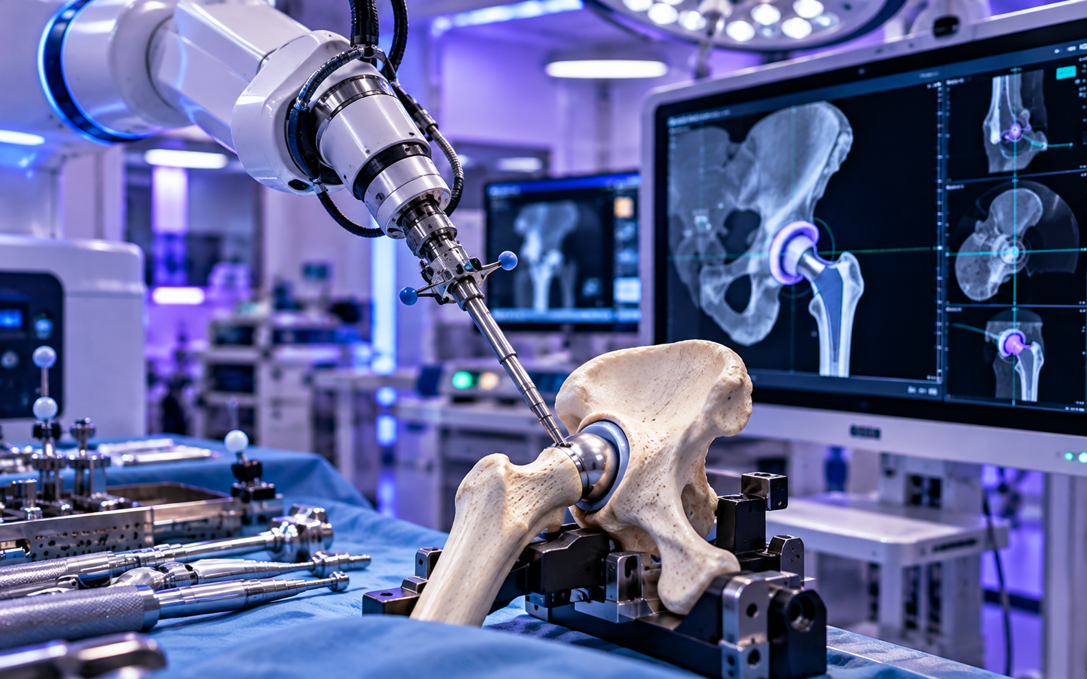 Robotic-assisted hip replacement