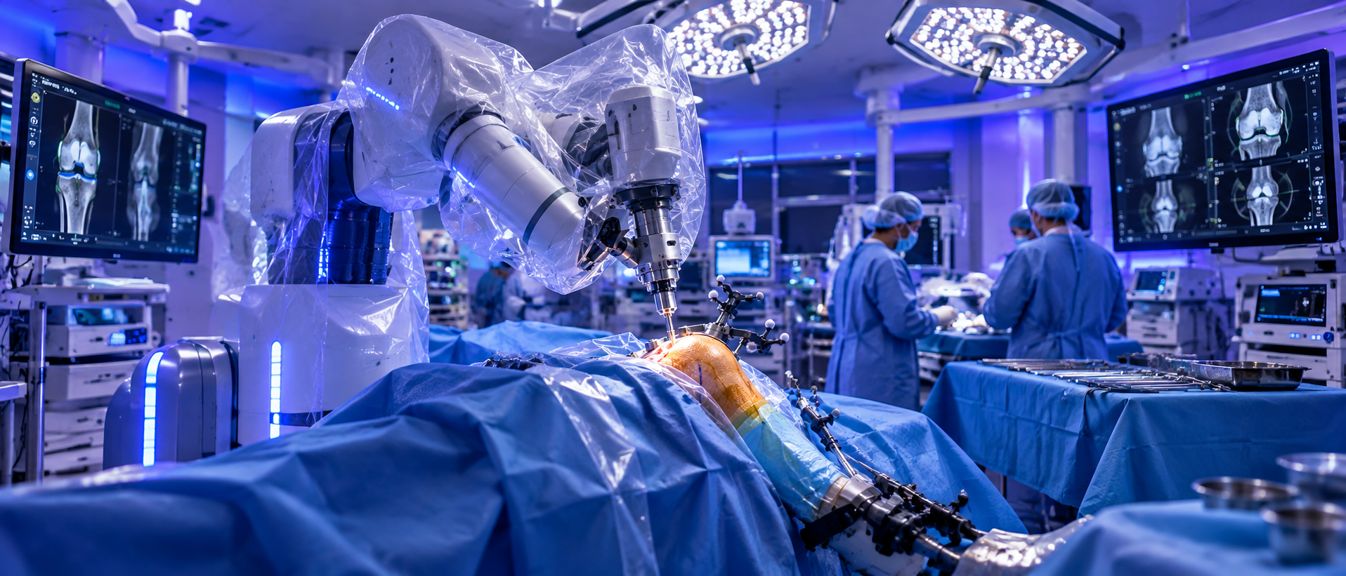 Robotic-assisted knee replacement procedure